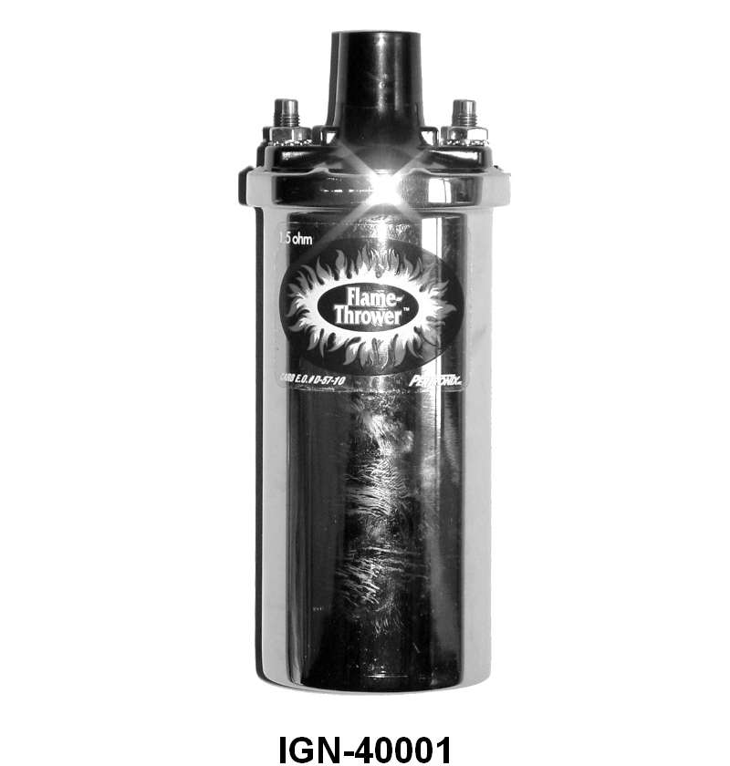 COIL FOR ELECTRONIC IGNITION - 57-72 PASS, 57-74 F-100/F-350, CHROME