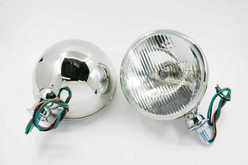 UNIVERSAL KING BEE HEADLIGHTS - STAINLESS WITH 12 VOLT 7" BULB