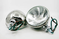 UNIVERSAL KING BEE HEADLIGHTS - STAINLESS WITH 12 VOLT 7" BULB