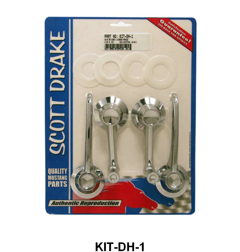 INSIDE DOOR HANDLE & WINDOW CRANK KIT - 65 MUSTANG FASTBACK