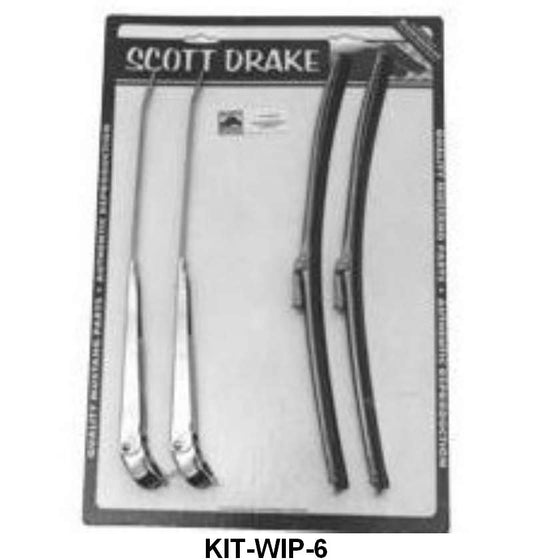 WIPER ARM & BLADE KIT - 66-68 MUSTANG 67-68 COUGAR