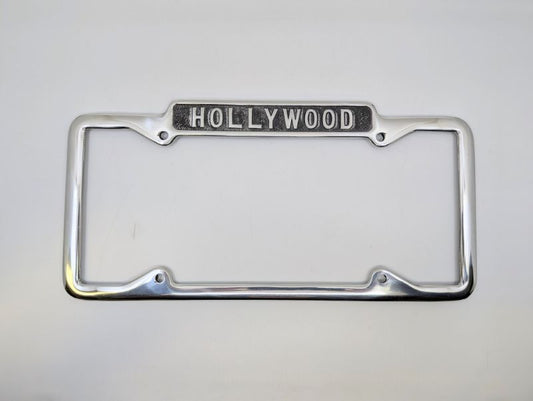 "HOLLYWOOD" LICENSE PLATE FRAME - POLISHED 28-39
