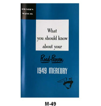 OWNERS MANUAL - 49 MERCURY