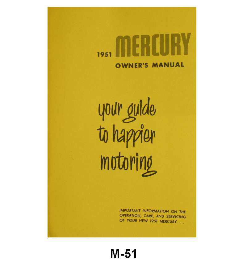OWNERS MANUAL - 51 MERCURY