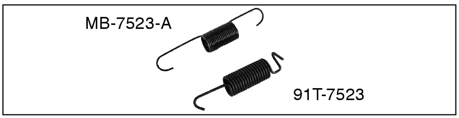 CLUTCH LEVER RETURN SPRING - 52-54 PASS; PARK BRAKE SPRING- 55-57 T-BIRD