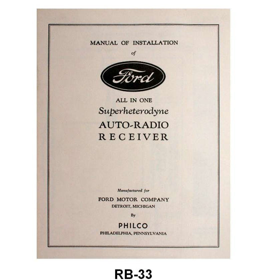 RADIO INSTRUCTION MANUAL - 33-34 PASSENGER