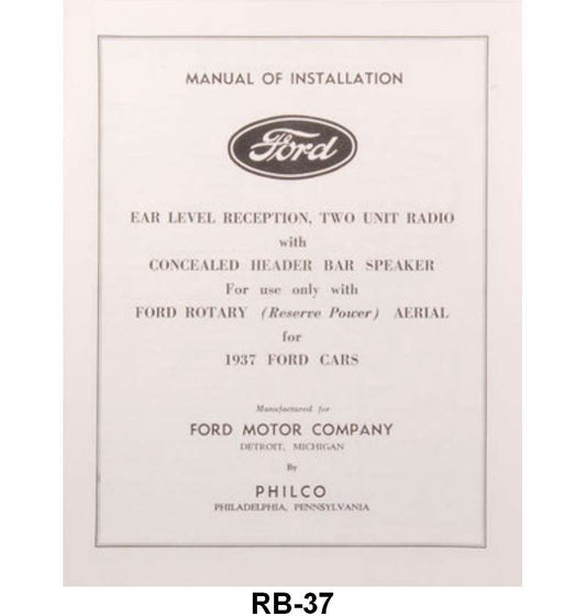RADIO INSTRUCTION MANUAL - 37 PASSENGER