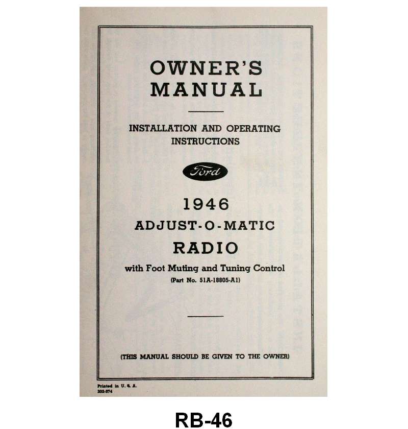 RADIO INSTRUCTION MANUAL - 46 PASSENGER