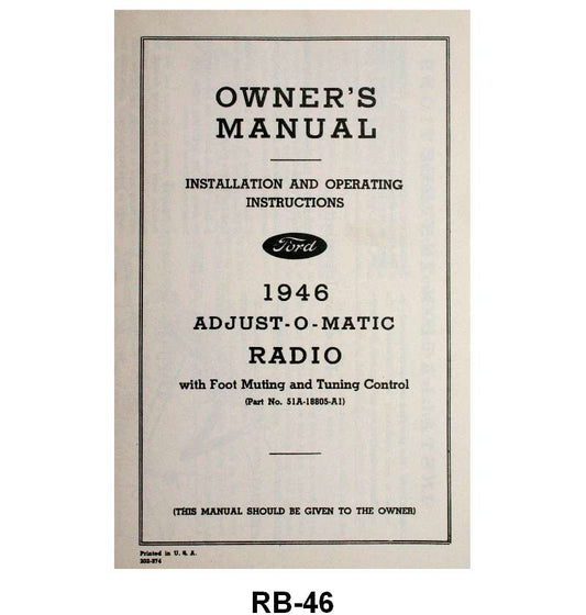 RADIO INSTRUCTION MANUAL - 46 PASSENGER