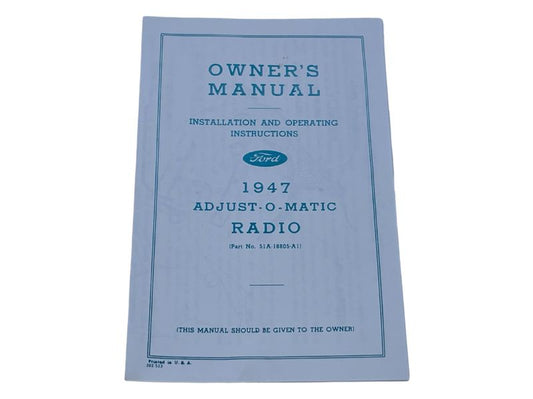 RADIO INSTRUCTION MANUAL - 47-48 PASSENGER
