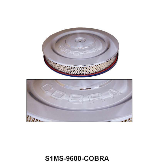 14" RAISED LETTER OPEN ELEMENT AIR CLEANER - "COBRA" LETTERING