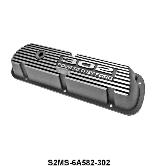 ALUMINUM VALVE COVERS - "302 POWERED BY FORD"