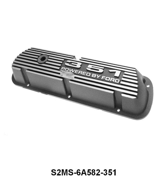 ALUMINUM VALVE COVERS - "351 POWERED BY FORD"