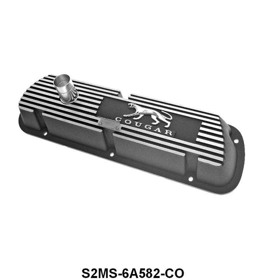 ALUMINUM VALVE COVERS - 289/302/351 COUGAR CAT EMBLEM