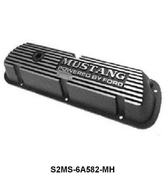 ALUMINUM VALVE COVERS -  260/289/302/351W "MUSTANG POWERED BY FORD"