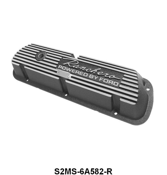ALUMINUM VALVE COVERS - 260/289/302/351W "RANCHERO POWERED BY FORD"