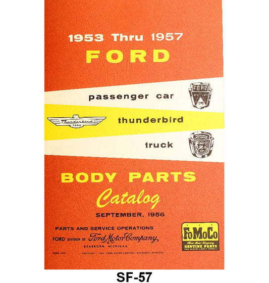 BODY PARTS LIST - 53-57 PASSENGER, PICKUP, T-BIRD