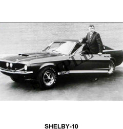 BLACK AND WHITE PICTURE - 67 SHELBY GT350 FASTBACK W/CARROLL SHELBY