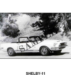 BLACK AND WHITE PICTURE - 68 SHELBY GT 500 CONVERTIBLE SIDE VIEW