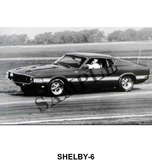 BLACK AND WHITE PICTURE - 69 SHELBY GT 500 FASTBACK SIDE VIEW