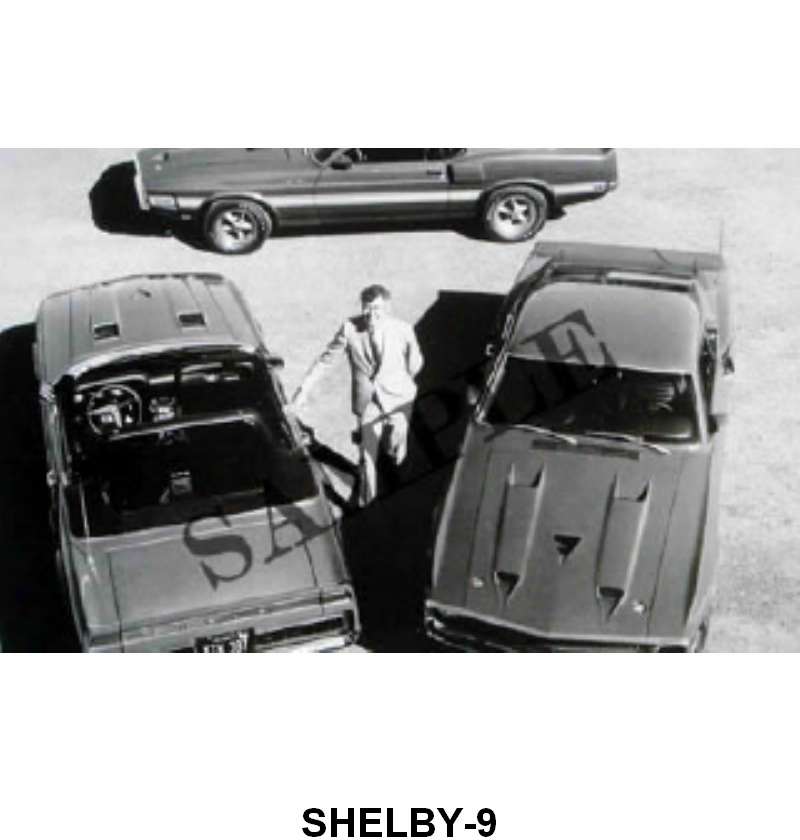 BLACK AND WHITE PICTURE - (3) 69 SHELBYS (1) CONVERTIBLE (2) FASTBACKS