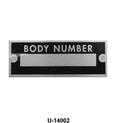 FIREWALL BODY NUMBER PLATE - UNIVERSAL 2-1/2