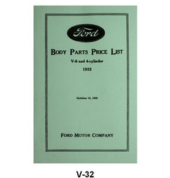 BODY PARTS LIST - 32 PASSENGER, PICKUP, MODEL B