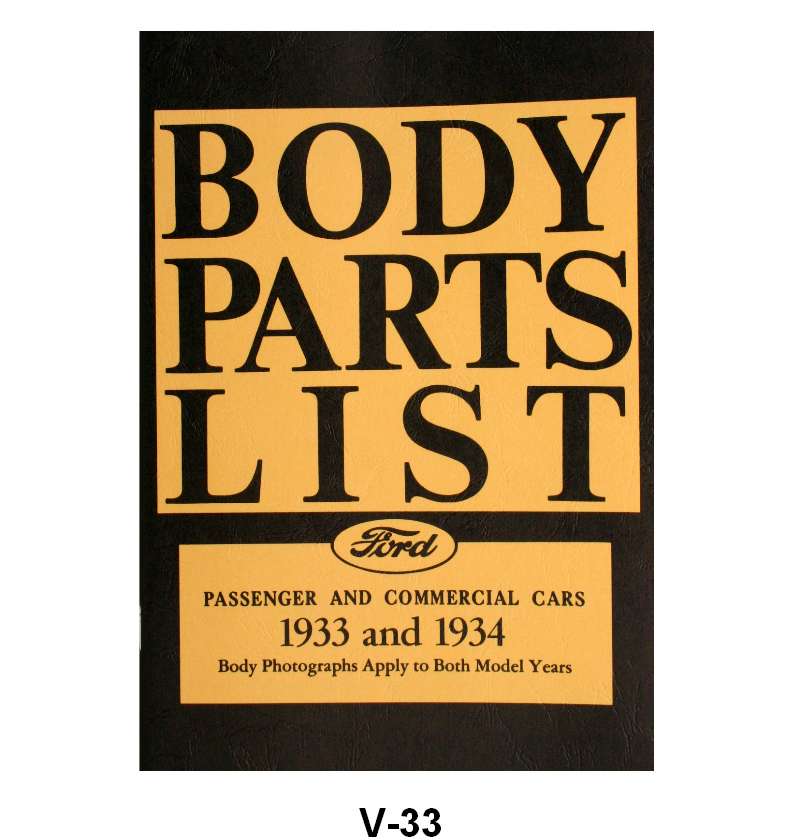 BODY PARTS LIST - 33-34 PASSENGER, PICKUP