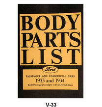 BODY PARTS LIST - 33-34 PASSENGER, PICKUP