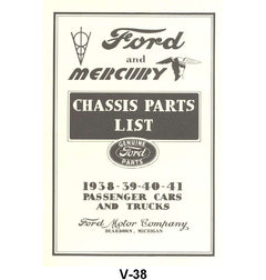 CHASSIS PARTS LIST - 38-41 PASSENGER, PICKUP