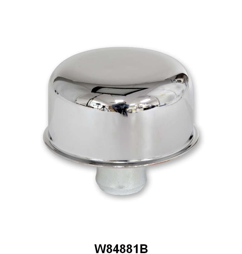 FINNED ALUMINUM VALVE COVER CAP - CHROME PUSH ON