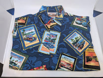 WAVECREST/HUNTINGTON BEACH ALOHA SHIRT BLUE LARGE