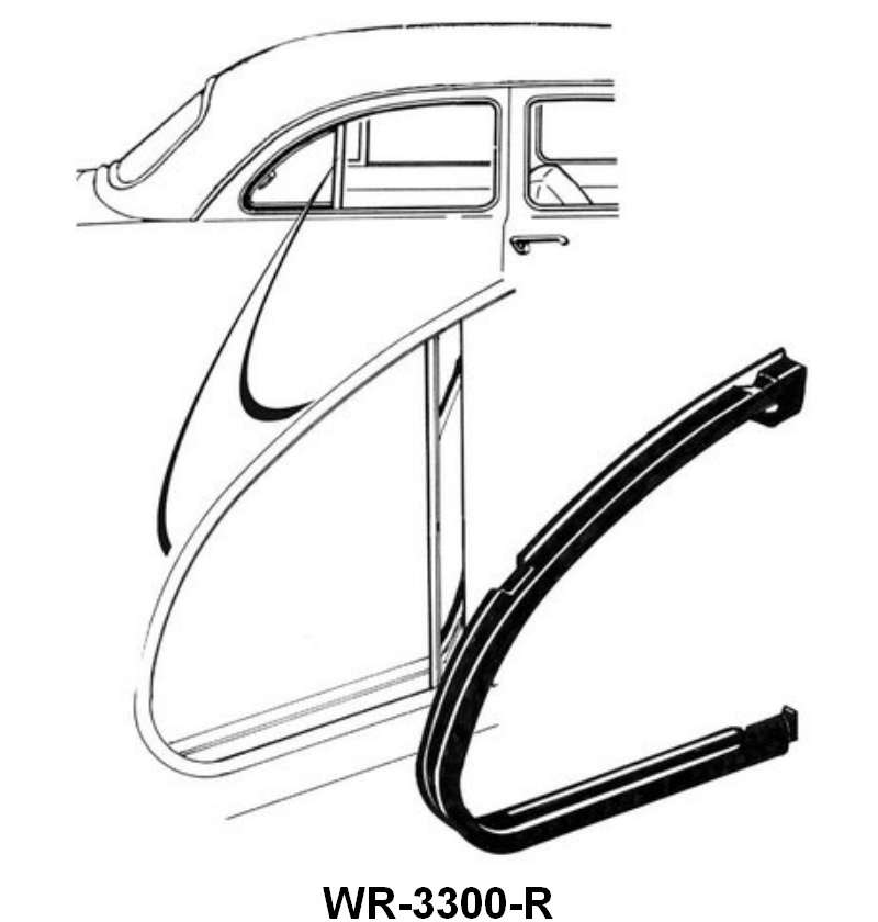 SWING-OUT QUARTER WINDOW SEALS - 49-51 PASS 2-DOOR SEDAN
