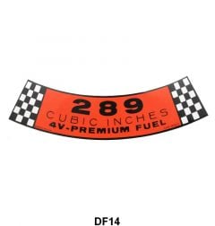 AIR CLEANER ENGINE SIZE DECAL - 65-66 FALCON, FAIRLANE 289 4V